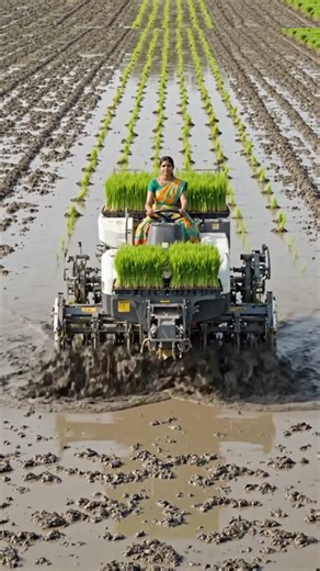 Rice 🌾🌾🌾🌾🌾🌾🌾 planting 🚜 high tech rice planting machine
