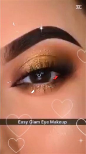 "Golden Glam: Simple Black Golden Eye Makeup Tutorial #BlackGoldenEyeMakeup #SimpleEyeMakeup