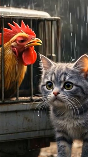 The poor kitten "Mimi and the Caged Friend – A Heart Touching Story|Emotional Animal Story Adventure
