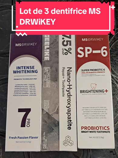 le SP6, le SP7 Pro et le SP7 à 7,5 % de NHAP sont trois produits complémentaires de la gamme Docteur Wiki MS. Le SP6 est généralement un dentifrice de base, idéal pour un nettoyage quotidien et pour maintenir une bonne hygiène bucco-dentaire. Le SP7 Pro, quant à lui, offre un soin plus avancé, avec des agents antibactériens et des ingrédients reminéralisants. Enfin, le SP7 à 7,5 % de NHAP se concentre sur la réparation de l’émail, la réduction de la sensibilité et la reminéralisation en profonde