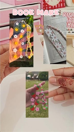 DIY aesthetic bookmark 💕✨ || Cute handmade transparent bookmark with flowers #aestheticdiy