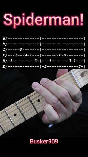 The "Spiderman" Theme - Easy guitar Lesson/cover with Tab (Happy Birthday Dustin) #shorts