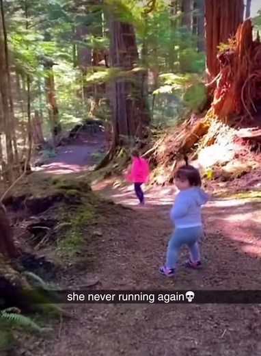 Children Playing in a Lush Forest Trail