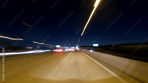 Time lapse POV Drive through Miami by night