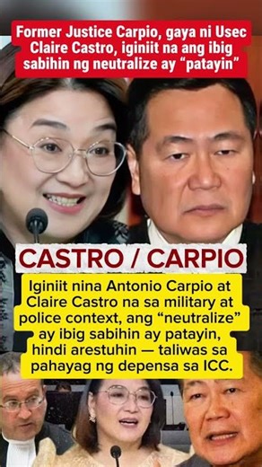 Carpio at Castro: “Neutralize” ibig sabihin ay patayin🫣