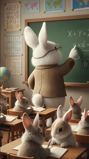 Professor Bunny Teaches Math! 🧑‍🏫🐰 | The Smartest Rabbit in Class | Cute Animal Education