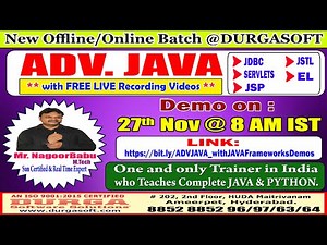 ADV. JAVA Offline/Online Training @ DURGASOFT
