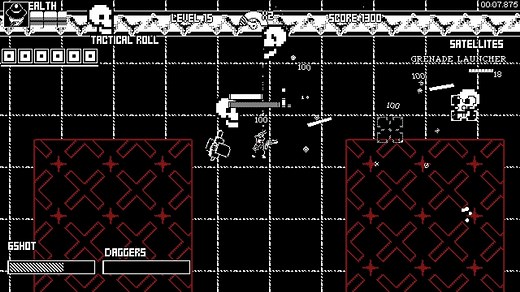 喜加一！独家！单人玩《墓穴勇士》 全角色演示 Undercroft Warriors 限时免费，超级复古黑白风的街机风格的双摇杆射击游戏