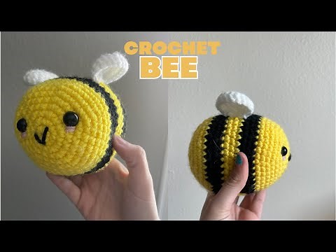 Crochet Bee Tutorial for Beginners, First Crochet Project Step by Step Tutorial