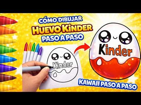 Cómo Dibujar un Huevo Kinder Kawaii 🥚✨ | Paso a Paso Fácil para Niños