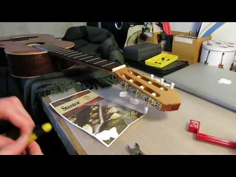 Replacing machineheads on a classical guitar.