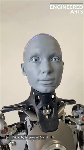 Ameca the robot speaks on its music tastes. Video Credit: Engineered Arts Ltd #ameca #ai #humanoidrobot #robotics #articifialintelligence #engineering #technology | Wevolver.com