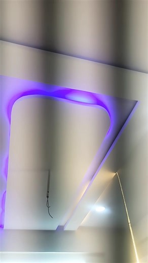 Modern LED Ceiling Cove Light Design | False Ceiling RGB Strip Light Installation