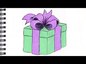 How To Draw A Gift With A Bow Step by Step Pencil Drawing Tutorial. Realistic present with a bow.