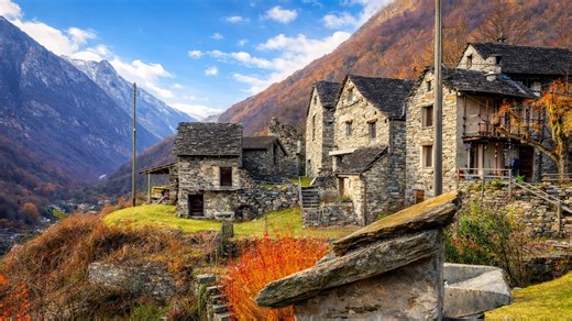Lavertezzo, Switzerland scenic village in Valle Verzasca (4K)