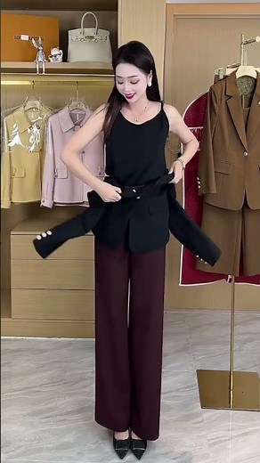 Elegant Black Suit Outfit | Confident & Stylish Office Look for Modern Women #WomenFashion