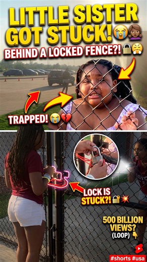 Little Sister Got Stuck Behind A Fence… 😭 #shorts #usa