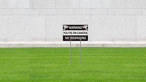 Watch You're on Camera Sign with Stake, Metal No Trespassing Sign on Amazon Live