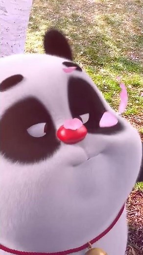 【熊猫班卜❤】Our cute Bamboo takes u to enjoy the blossom, but Bamboo......#panda #chinese #cute