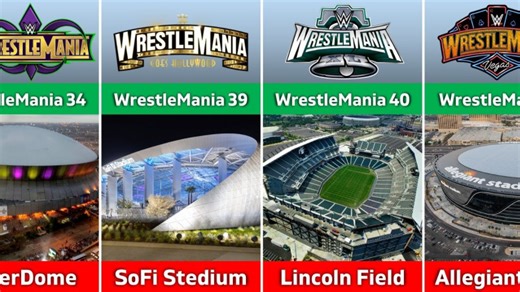 WWE历年摔角狂热logo及举办场地