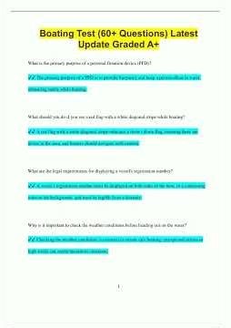 Boating Test 60 Questions Latest Update Graded A2385
