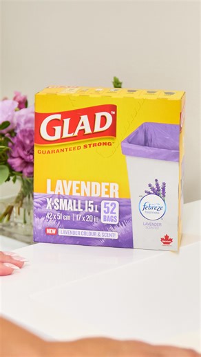 The NEW GLAD Lavender Scented Garbage Bags don’t just handle the trash, they help refresh the whole room 🪻 With a light floral fragrance and a pop of purple, they bring a touch of joy to one of the busiest spaces in the home! | Glad Canada