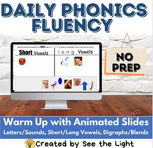 Daily Phonics Fluency Warm Up Google Slides First Grade Kindergarten SOR aligned
