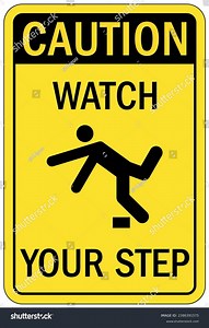 Watch Your Step Warning Sign Labels Stock Vector (Royalty Free) 2386391575 | Shutterstock