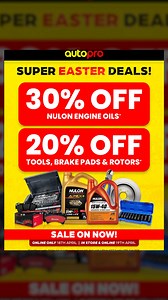Autopro Super Easter Deals are here! 讀 Hop online now or in-store this Saturday only — Don’t miss out! T&Cs apply. See website for details. Available at participating stores only. | Autopro | Facebook