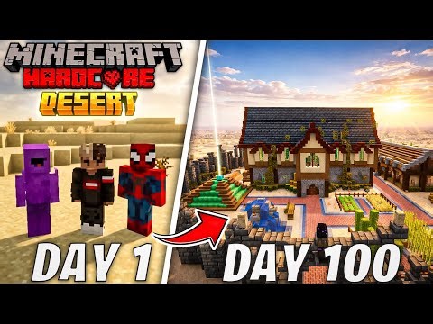 We Survived 100 DAYS On DESERT WORLD in Minecraft! (HINDI)