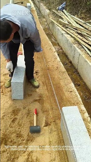 Installing Curb Stones! How to Lay a Straight, Sturdy Road Edge #ConstructionTips
