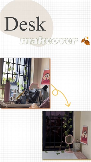 Desk makeovers are kind of peaceful 🧹✨🍂 #aesthetic #desksetup #cleanwithme