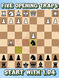 40K views · 490 reactions | Five Opening TRAPS Start With 1.d4 ♟️ #chessmaster | Chess Master | Facebook