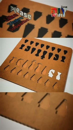 how do you make DIY cardboard chess ♟️#cardboard #chess #craft 😔