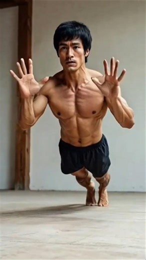 Bruce Lee does two-finger push-ups #brucelee #kungfu