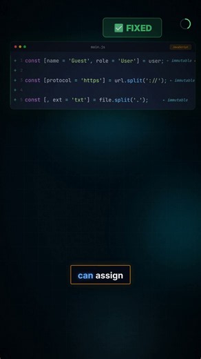 JavaScript's destructuring defaults prevent undefined 🛡️