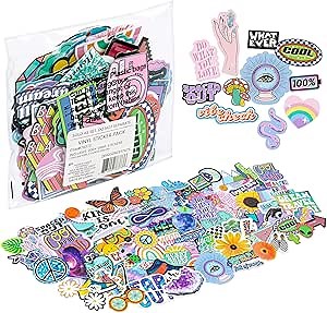 Fashion Angels Vinyl Sticker Pack, Includes 200 Large Y2K Water Resistant Stickers, Ideal for Accessorizing Kids' Planners, Notebooks, Journals & More