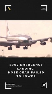 1.4K views · 12 reactions | Boeing 707 Emergency Landing Nose Gear Failed To Lower Due To Hydraulic System Failure Video Photo Credit Unknown DM Us This conten | Aviation Safety | Facebook
