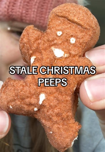 how stale do you like your christmas peeps?? 😋🙏 #stalepeeps #christmas #mukbang #asmr #glutenfreeeats