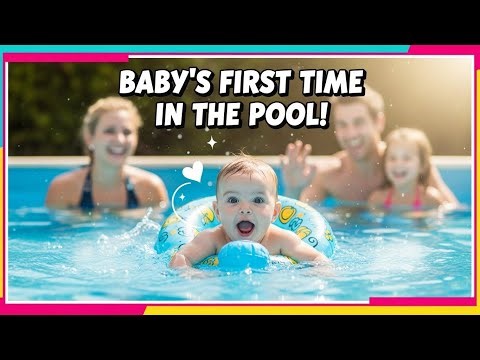 Baby’s First Time in the Pool — Family’s Priceless | Baby’s First Pool Day Priceless Family Moments