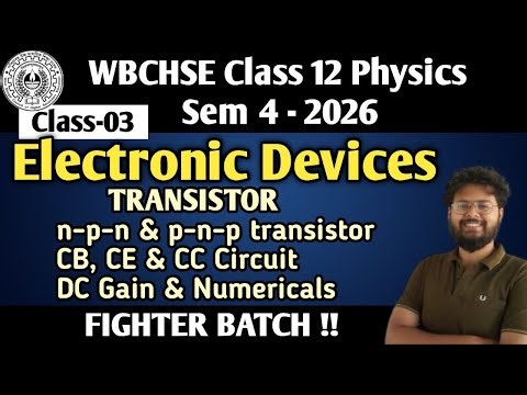 WB Sem 4 ELECTRONIC DEVICE 3 : Transistors npn & pnp - All Concepts & CB CE CC Circuit & Numericals