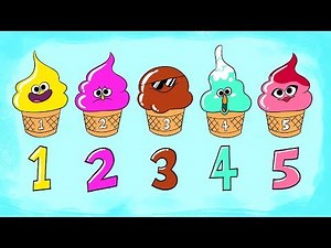 Counting from 1 to 10 | Learn to Count with Ice Cream Cones | 123 educational videos for kids