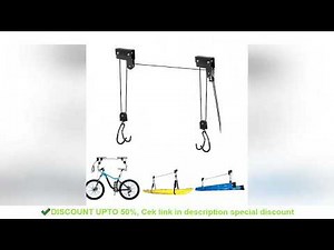 Bicycle Hoist Garage Storage Bike Lift Pulley System with 60kg Bearing Overhead Bike Rack Heavy Duty