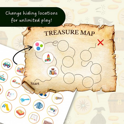 Printable Treasure Map Scavenger Hunt: Editable Pirate Party Game (PDF Download - Etsy