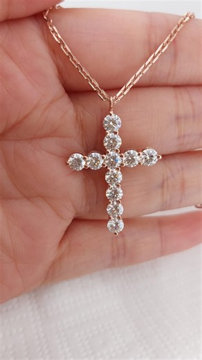 14k Solid Gold Diamond Cross Necklace for Women,diamond Cross Pendant, Religious Jewelry, Christian Faith Pendant, Cross Gift for Women - Etsy