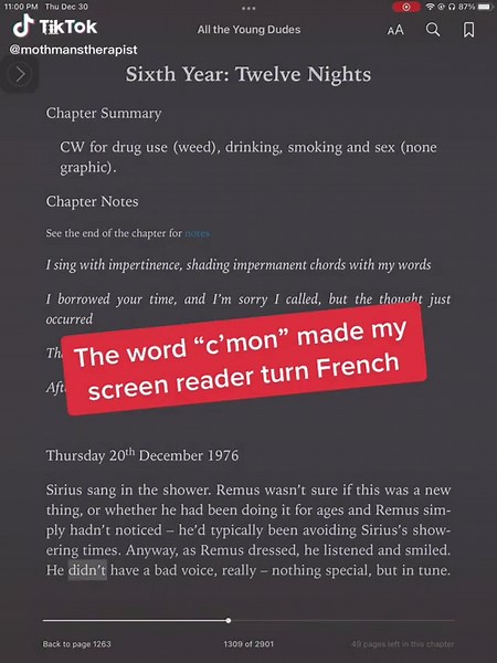 mon dieu #screenreader #french #fanfic #harrypotter #alltheyoungdudes #atyd #jkrowlingisaterf