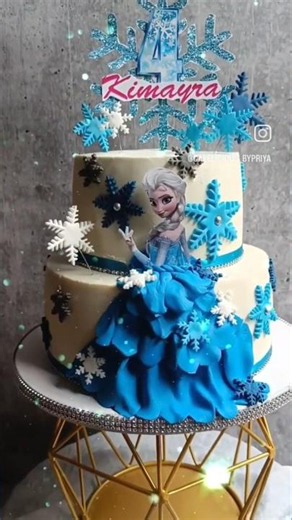 how to make Frozen theme cake Design#frozen #frozenthemecake #fyp #viral #birthdaycake #shortfeed