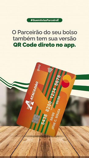 Cartão Atacadão on Instagram: "Atenção para essa praticidade! Você pode pagar suas compras nas lojas Atacadão com o QR Code do app do Cartão Atacadão sem precisar do cartão físico. Além de prático, funciona em toda a rede: lojas, Drogarias e Postos Atacadão. Para usar, é simples: abra o app, acesse o menu, depois “Produtos”, clique em “Cartões” e selecione “Pagar com QR Code”. 📲 👉 Conta pra gente: você já usa essa funcionalidade?"