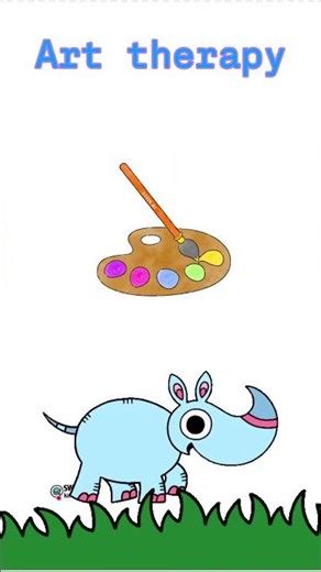 🦏 Rhino Coloring | Cute Animal Coloring for Kids 🎨 #shorts