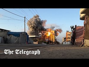 Moment Israeli strike hits residential building in Nuseirat, Gaza